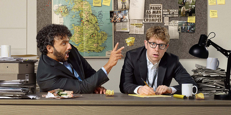 Hold The Front Page. Image shows left to right: Nish Kumar, Josh Widdicombe