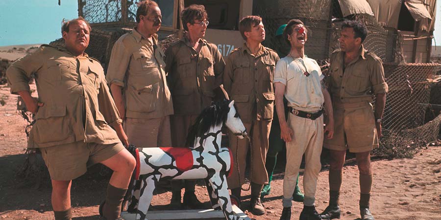 How I Won The War. Image shows from L to R: Clapper (Roy Kinnear), Drogue (James Cossins), Gripweed (John Lennon), Spool (Ronald Lacey), Juniper (Jack MacGowran), Transom (Lee Montague). Copyright: Metro-Goldwyn-Mayer