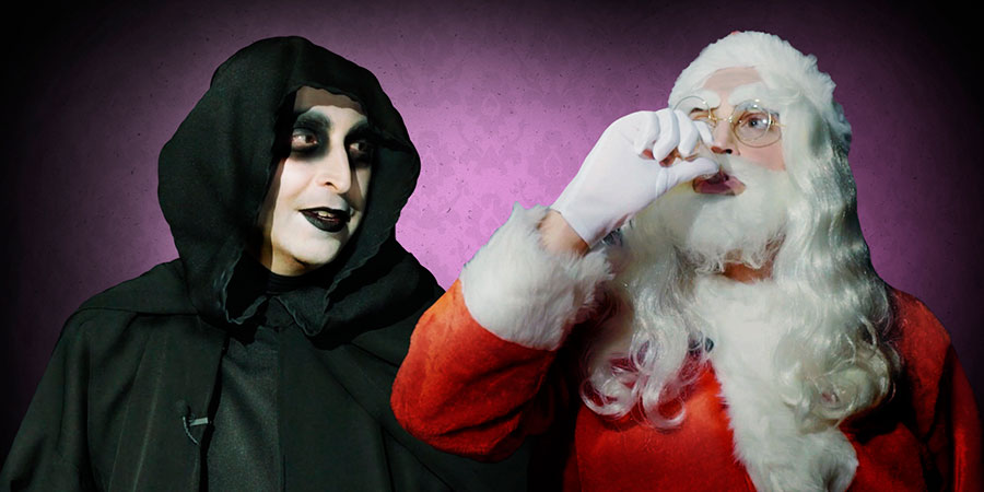 How To Date A Magical Creature. Image shows from L to R: Death (Jonah Fazel), Santa (Jonah Fazel)