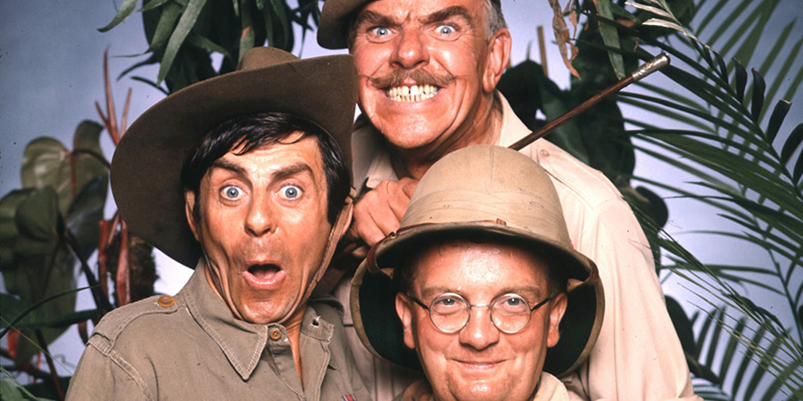 It Ain't Half Hot Mum. Image shows left to right: Bombardier 'Gloria' Beaumont (Melvyn Hayes), BSM Geoffrey 'Shut Up' Williams (Windsor Davies), Gunner 'Lofty' Sugden (Don Estelle)