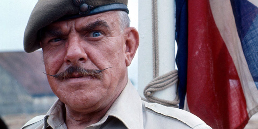 It Ain't Half Hot Mum. BSM Geoffrey 'Shut Up' Williams (Windsor Davies). Copyright: BBC