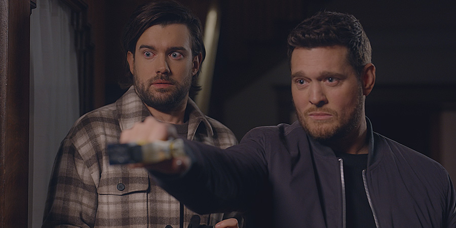 Jack In Time For Christmas. Image shows left to right: Jack Whitehall, Michael Bublé