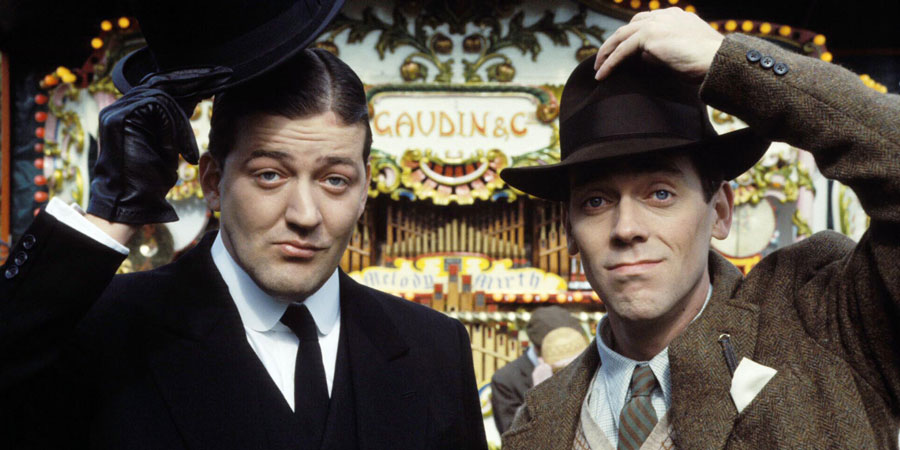 Jeeves And Wooster. Image shows from L to R: Jeeves (Stephen Fry), Bertie Wooster (Hugh Laurie). Copyright: Picture Partnership Productions
