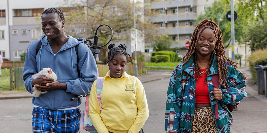 Just Act Normal. Image shows left to right: Tionne (Akins Subair), Tanika (Kaydrah Walker-Wilkie), Tiana (Chenée Taylor)