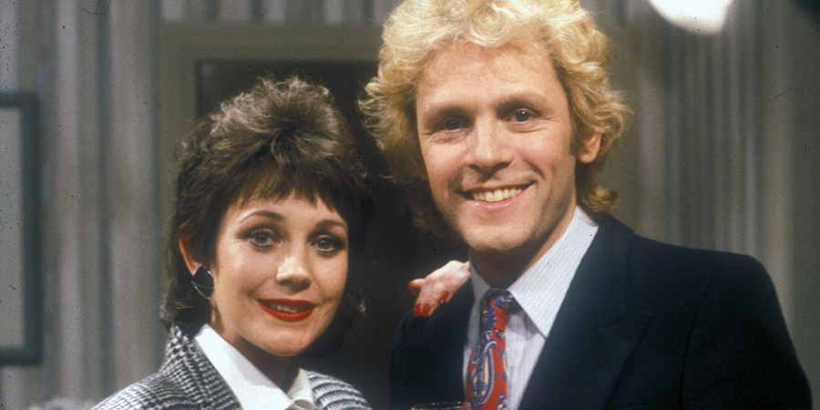 Just Good Friends. Image shows left to right: Penny Warrender (Jan Francis), Vince Pinner (Paul Nicholas). Credit: BBC