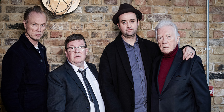 The Kemps. Image shows left to right: Gary (Gary Kemp), Ross (Perry Benson), Daniel Mays, Alan Ford