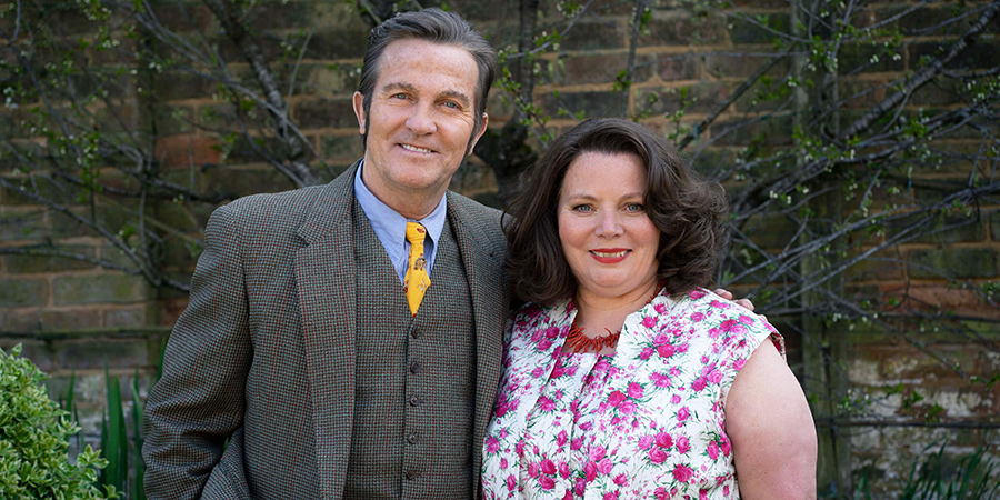 The Larkins. Image shows from L to R: Pop Larkin (Bradley Walsh), Ma Larkin (Joanna Scanlan)