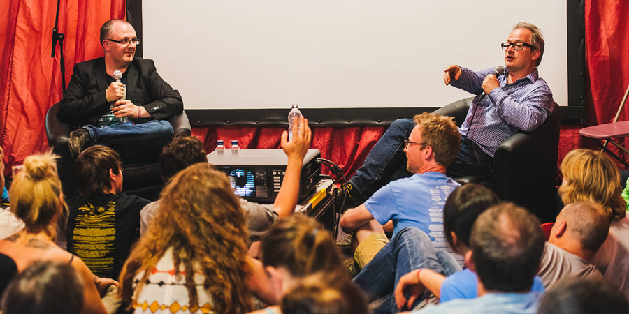 Latitude Festival 2016. Image shows from L to R: Dean Burnett, Robin Ince. Copyright: Latitude / Carolina Faruolo