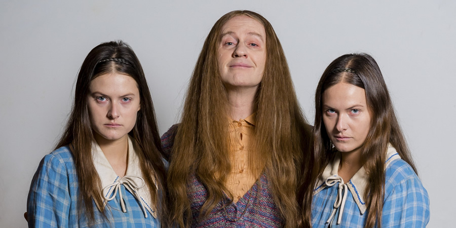 The League Of Gentlemen. Image shows from L to R: Chloe Denton (Francesca Knight), Auntie Val (Mark Gatiss), Radclyffe Denton (Lily Knight). Copyright: BBC