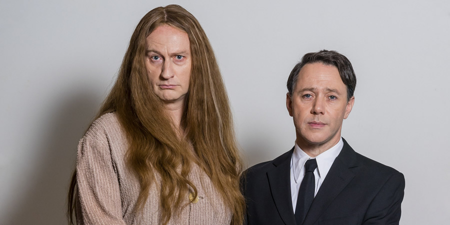 The League Of Gentlemen. Image shows from L to R: Auntie Val (Mark Gatiss), Benjamin (Reece Shearsmith). Copyright: BBC