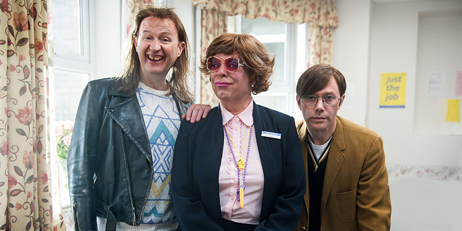 The League Of Gentlemen. Image shows left to right: Mickey (Mark Gatiss), Ross (Reece Shearsmith), Pauline (Steve Pemberton) The League Of Gentlemen. Image shows left to right: Mickey (Mark Gatiss), Ross (Reece Shearsmith), Pauline (Steve Pemberton)