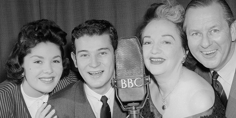 Life With The Lyons. Image shows from L to R: Barbara (Barbara Lyon), Richard (Richard Lyon), Bebe (Bebe Daniels), Ben (Ben Lyon). Copyright: BBC