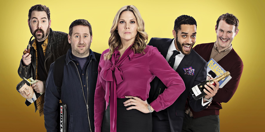 Loaded. Image shows from L to R: Watto (Nick Helm), Josh (Jim Howick), Casey (Mary McCormack), Leon (Samuel Anderson), Ewan (Jonny Sweet)