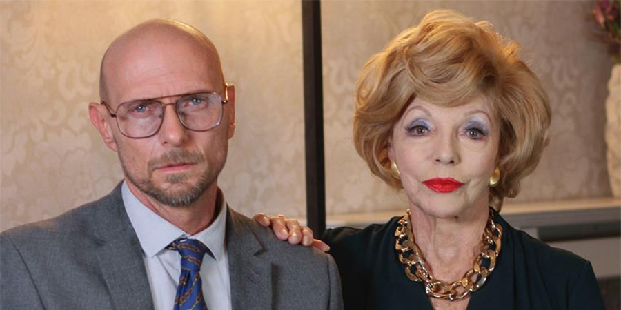 The Loss Adjuster. Image shows from L to R: Martin Dyer (Luke Goss), Margaret Rogerton-Sykes (Joan Collins)