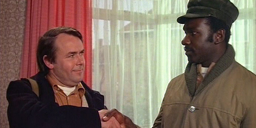 Love Thy Neighbour. Image shows from L to R: Eddie Booth (Jack Smethurst), Bill Reynolds (Rudolph Walker). Copyright: Hammer Film Productions
