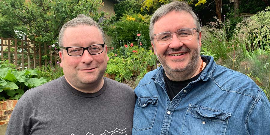 Making Plans With Nigel. Image shows from L to R: Stuart Houghton, Stuart (Mark Benton). Copyright: Sweet Talk