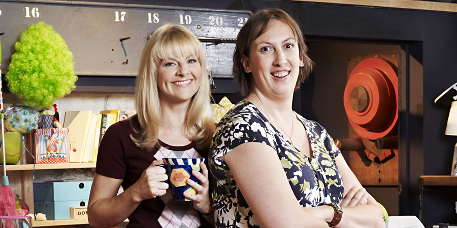 Miranda. Image shows from L to R: Stevie (Sarah Hadland), Miranda (Miranda Hart). Copyright: BBC