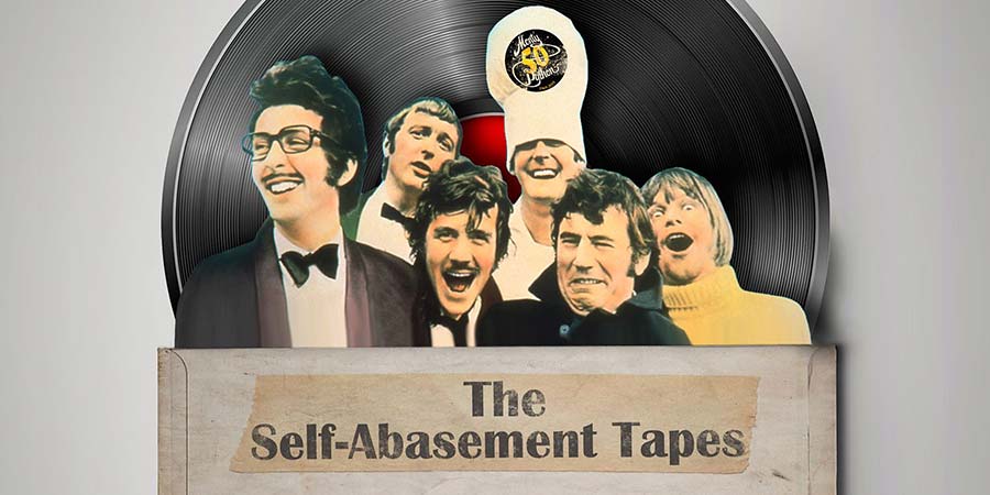 Monty Python At 50: The Self-Abasement Tapes. Image shows from L to R: Eric Idle, Graham Chapman, Michael Palin, John Cleese, Terry Jones, Terry Gilliam. Copyright: BBC