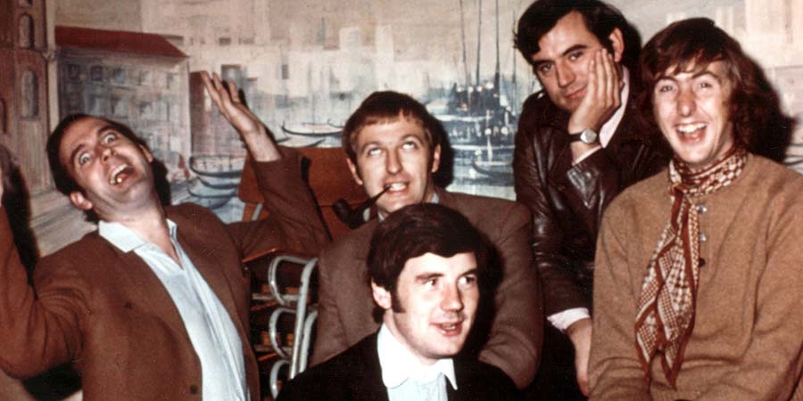 Monty Python's Flying Circus. Image shows from L to R: John Cleese, Graham Chapman, Michael Palin, Terry Jones, Eric Idle. Copyright: BBC