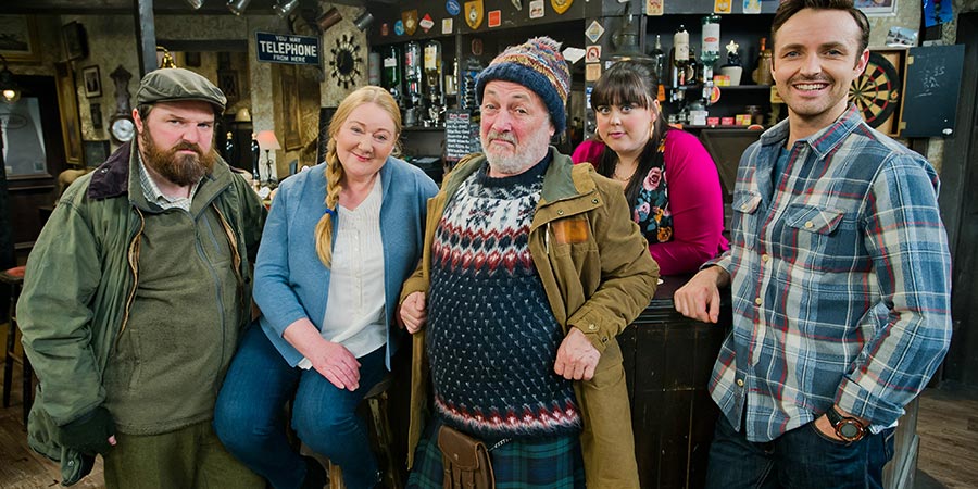 Mountain Goats. Image shows from L to R: Bill (David Ireland), Bernie (Kathryn Howden), Jimmy Miller (Jimmy Chisholm), Jules (Sharon Rooney), Conor (Kevin Mains). Copyright: BBC