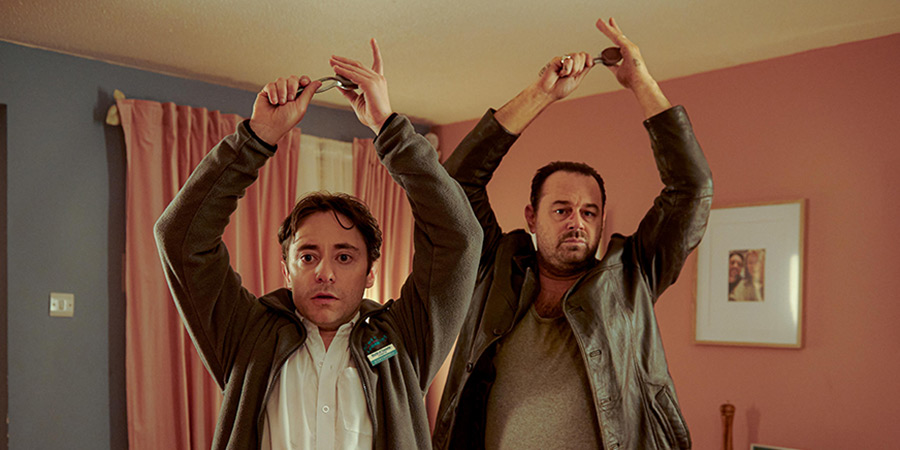 Mr. Bigstuff. Image shows left to right: Glen (Ryan Sampson), Lee (Danny Dyer)