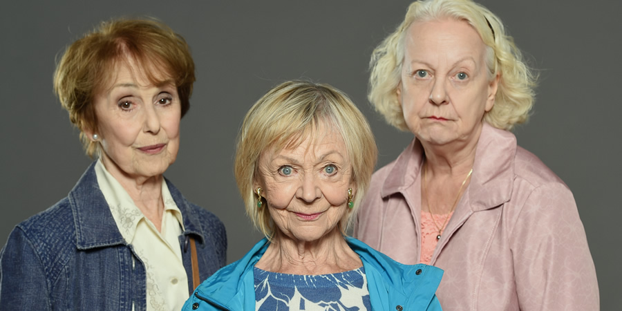 Murder On The Blackpool Express. Image shows from L to R: Peggy (Una Stubbs), Mildred (Sheila Reid), Marge (Susie Blake)
