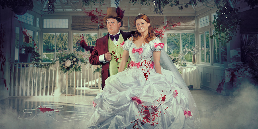 Murder, They Hope. Image shows left to right: Terry (Johnny Vegas), Gemma (Sian Gibson). Credit: Shiny Button Productions