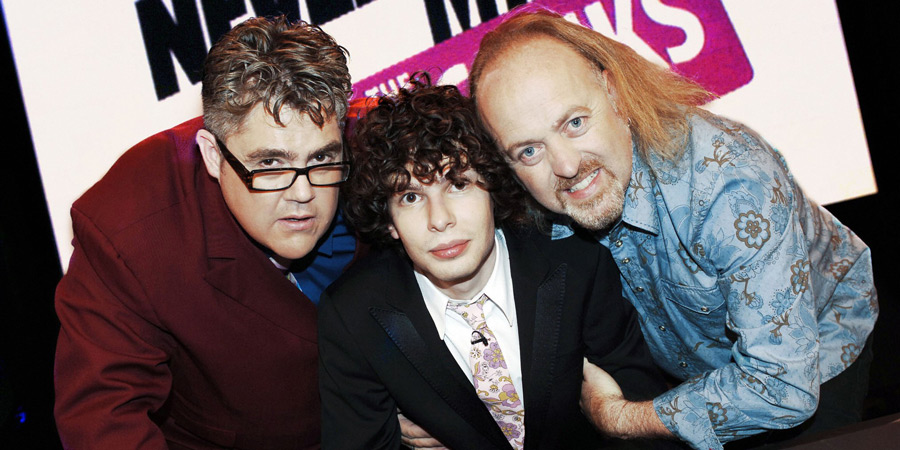 Never Mind The Buzzcocks. Image shows from L to R: Phill Jupitus, Simon Amstell, Bill Bailey. Copyright: Talkback