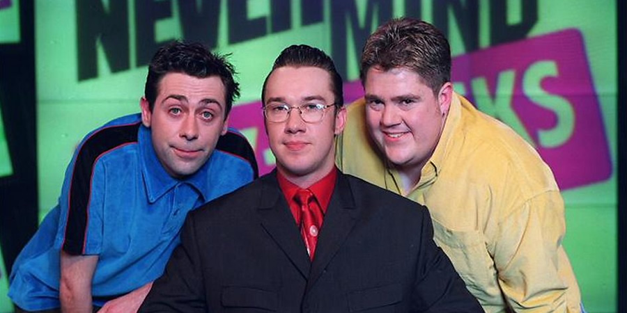 Never Mind The Buzzcocks. Image shows from L to R: Sean Hughes, Mark Lamarr, Phill Jupitus