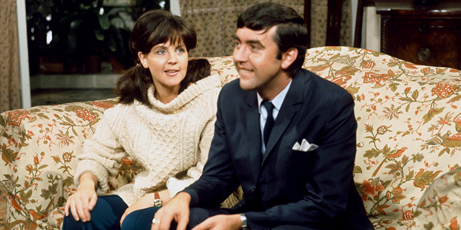 No - Honestly. Image shows left to right: Clara (Pauline Collins), C.D. (John Alderton). Credit: London Weekend Television