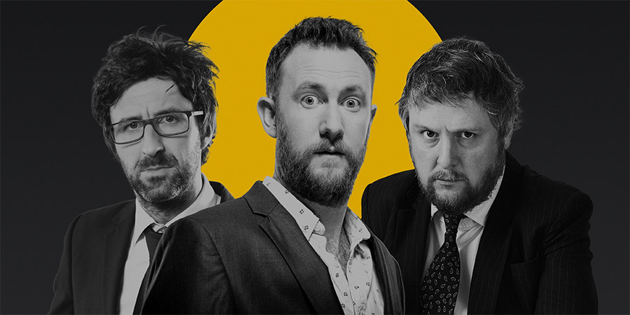 No More Jockeys. Image shows from L to R: Mark Watson, Alex Horne, Tim Key