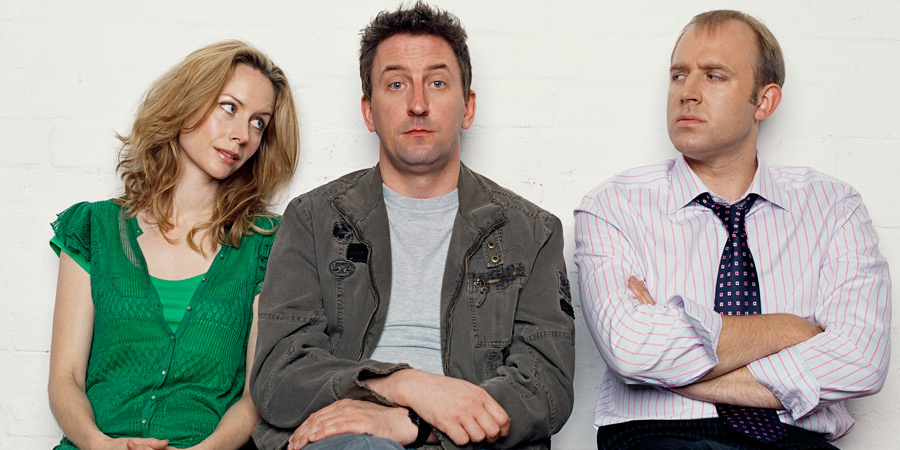 Not Going Out. Image shows from L to R: Kate (Megan Dodds), Lee (Lee Mack), Tim (Tim Vine). Copyright: Avalon Television