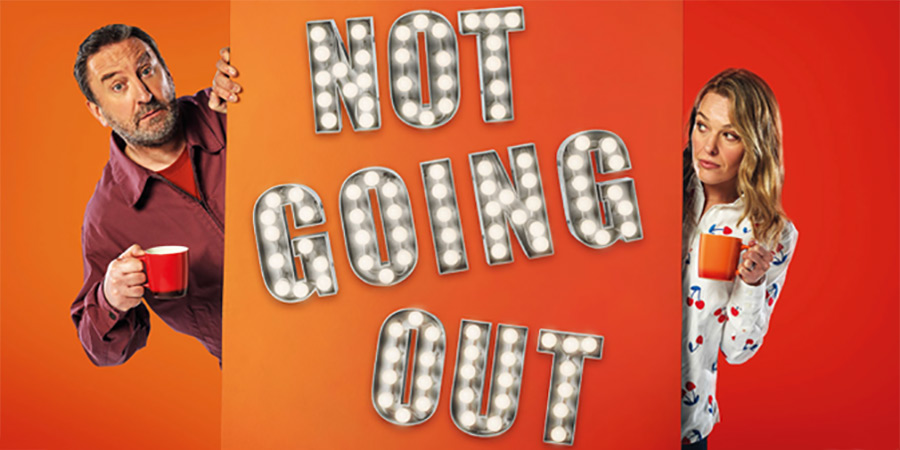 Not Going Out. Image shows left to right: Lee (Lee Mack), Lucy (Sally Bretton)