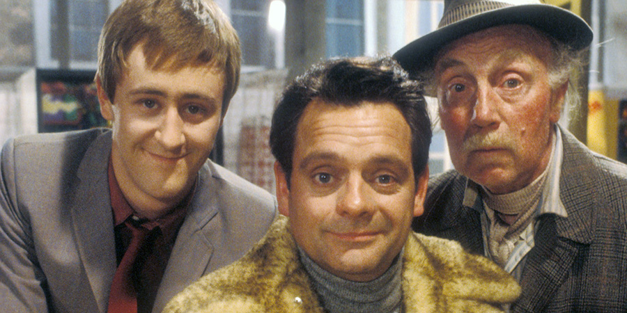 Only Fools And Horses. Image shows left to right: Rodney (Nicholas Lyndhurst), Del (David Jason), Grandad (Lennard Pearce)