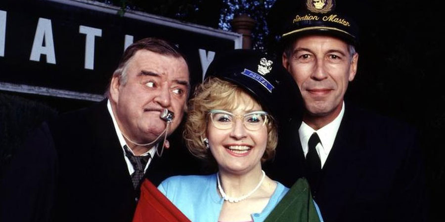 Oh Doctor Beeching!. Image shows from L to R: Jack Skinner (Paul Shane), Ethel Schumann (Su Pollard), Cecil Parkin (Jeffrey Holland). Copyright: BBC