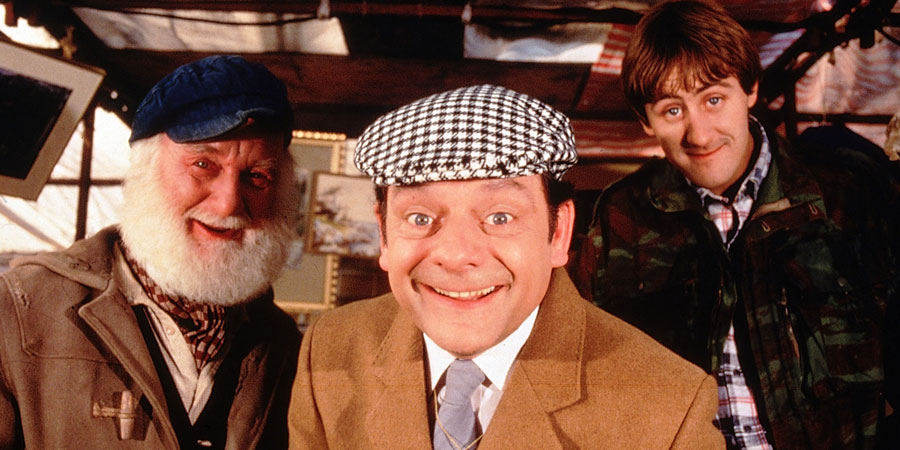 Only Fools And Horses. Image shows from L to R: Uncle Albert (Buster Merryfield), Del (David Jason), Rodney (Nicholas Lyndhurst). Copyright: BBC