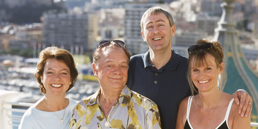 Only Fools And Horses. Image shows left to right: Raquel (Tessa Peake-Jones), Del (David Jason), Rodney (Nicholas Lyndhurst), Cassandra (Gwyneth Strong)