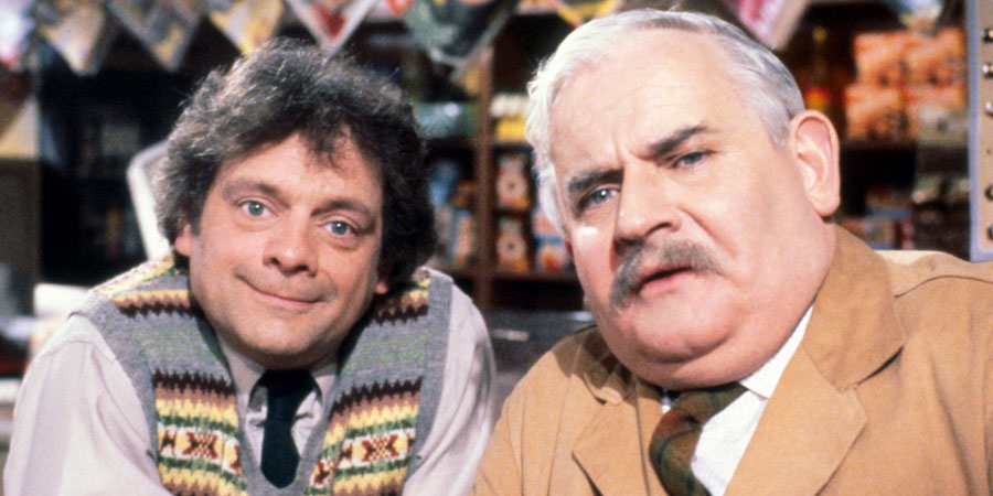 Open All Hours. Image shows from L to R: Granville (David Jason), Albert Arkwright (Ronnie Barker). Copyright: BBC