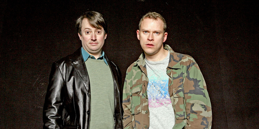 Peep Show. Image shows from L to R: Mark Corrigan (David Mitchell), Jeremy Usbourne (Robert Webb). Copyright: Objective Productions