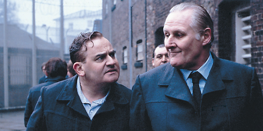 Porridge. Image shows left to right: Norman Stanley Fletcher (Ronnie Barker), Harry Grout (Peter Vaughan)