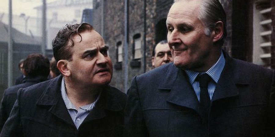 Porridge. Image shows from L to R: Fletcher (Ronnie Barker), Harry Grout (Peter Vaughan). Copyright: BBC