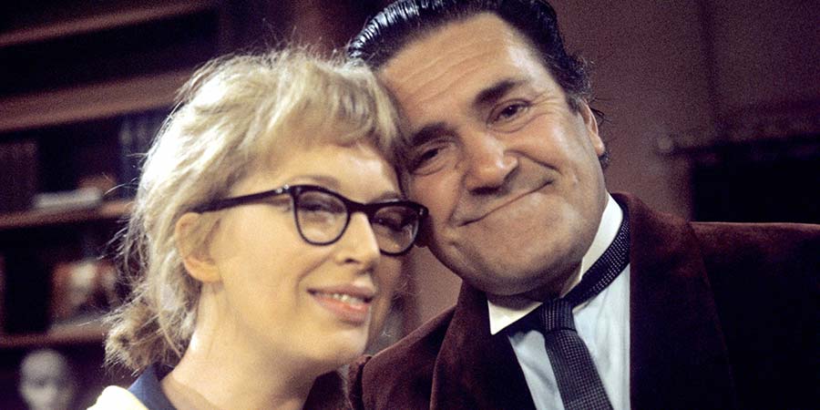 Porterhouse - Private Eye. Image shows from L to R: Daffodil (June Whitfield), Edwin Porterhouse (Peter Butterworth). Copyright: Associated Television