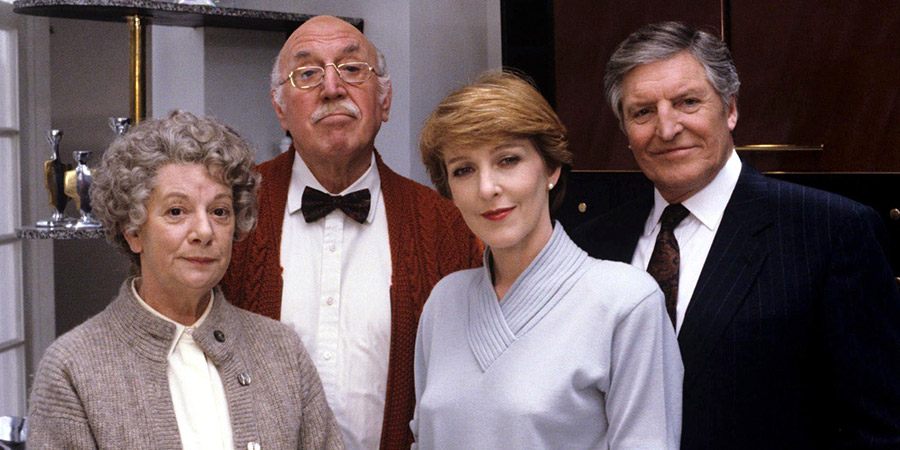 Rich Tea And Sympathy. Image shows from L to R: Granny Trellis (Jean Alexander), Grandpa Rudge (Lionel Jeffries), Julia Merrygrove (Patricia Hodge), George Rudge (Denis Quilley). Copyright: Yorkshire Television