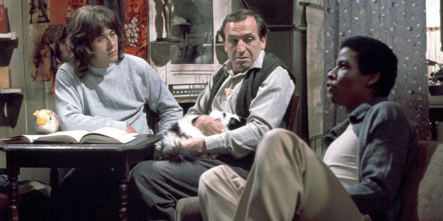 Rising Damp. Image shows from L to R: Alan Moore (Richard Beckinsale), Rupert Rigsby (Leonard Rossiter), Philip Smith (Don Warrington). Copyright: Yorkshire Television