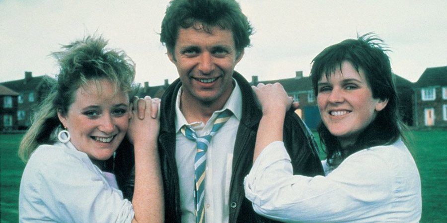 Rita, Sue And Bob Too!. Image shows from L to R: Sue (Michelle Holmes), Bob (George Costigan), Rita (Siobhan Finneran). Copyright: Film4