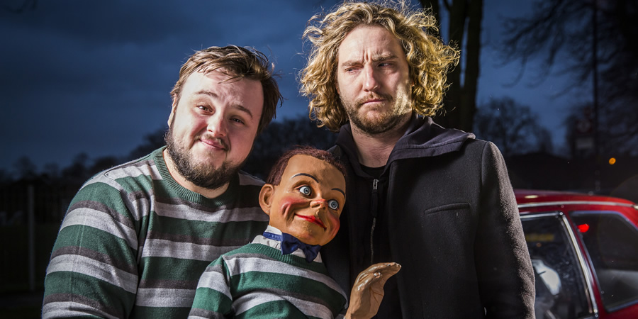 Roger. Image shows from L to R: Roy (John Bradley), Stephen (Seann Walsh)