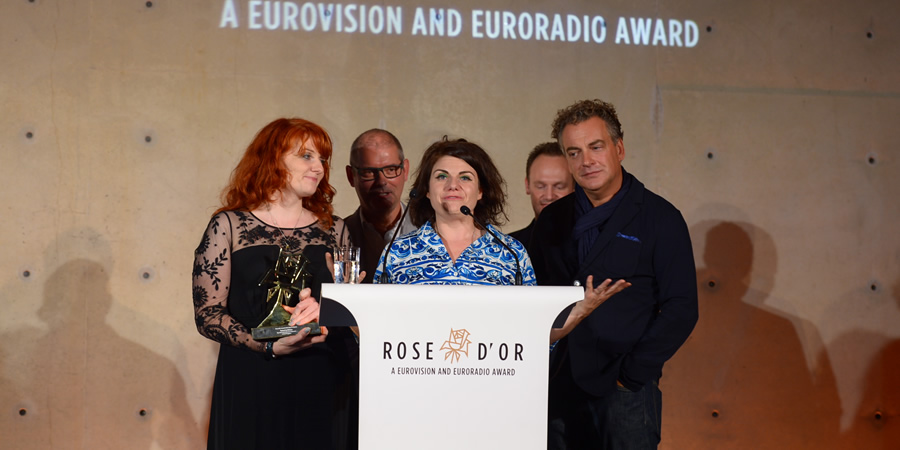 Image shows from L to R: Caroline Moran, Caitlin Moran, Kenton Allen. Copyright: Rose d'Or