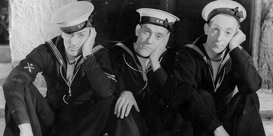 Sailors Three. Image shows from L to R: Johnny (Michael Wilding), Tommy Taylor (Tommy Trinder), Llewellyn 'Admiral' (Claude Hulbert). Copyright: STUDIOCANAL