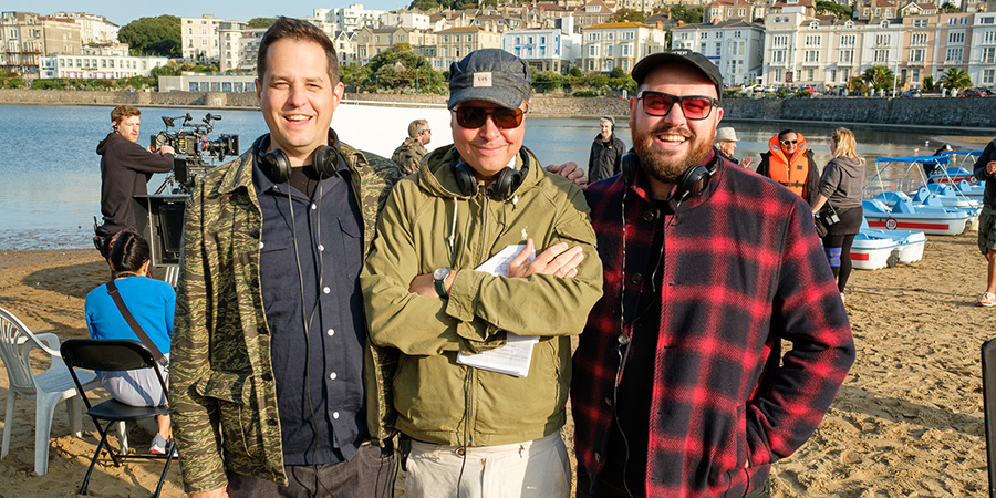 Sandylands. Image shows from L to R: Alex Finch, Michael Cumming, Martin Collins. Copyright: King Bert Productions Sandylands. Image shows from L to R: Alex Finch, Michael Cumming, Martin Collins. Copyright: King Bert Productions