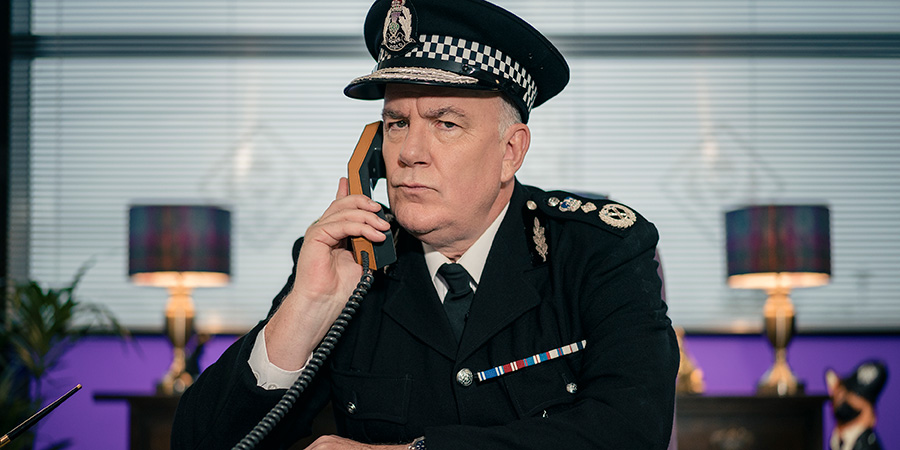 Scot Squad. Chief Commissioner Cameron Miekelson (Jack Docherty). Credit: The Comedy Unit